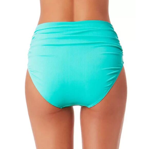 Anne Cole High Waist Bikini Bottom Convertible Swim Brief 3 Way Small Green NWT - Picture 2 of 5